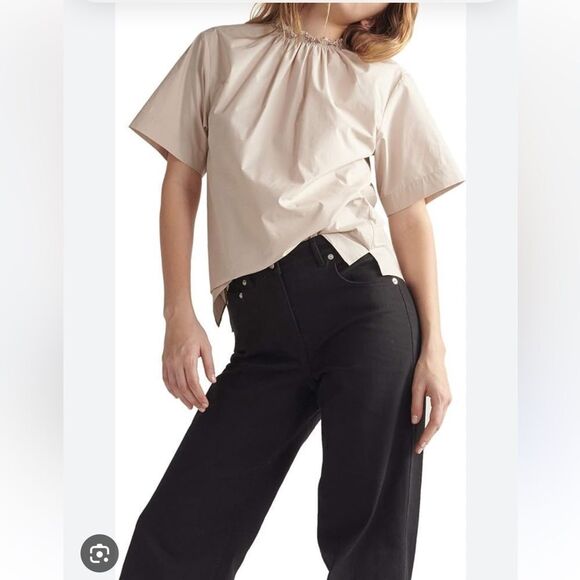 Thakoon Smocked neck blouse tee NWT - Picture 1 of 7